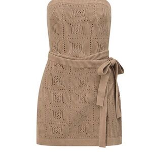 SABO Beret Tan Strapless Knit Dress Size Medium